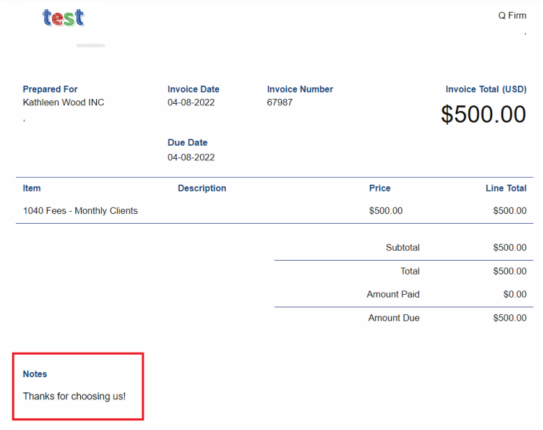 Invoice Setup