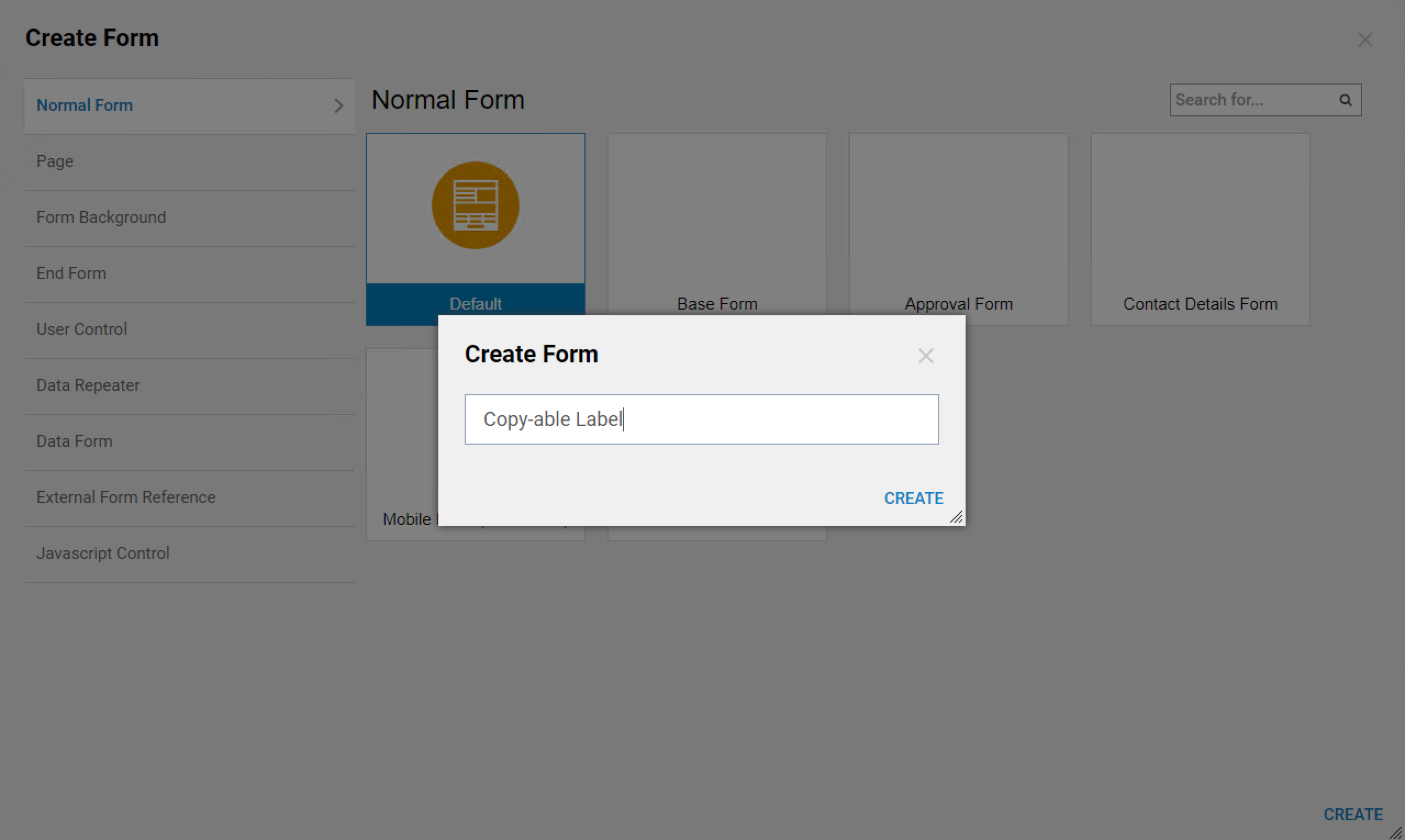 Form Controls Copy-able - Label