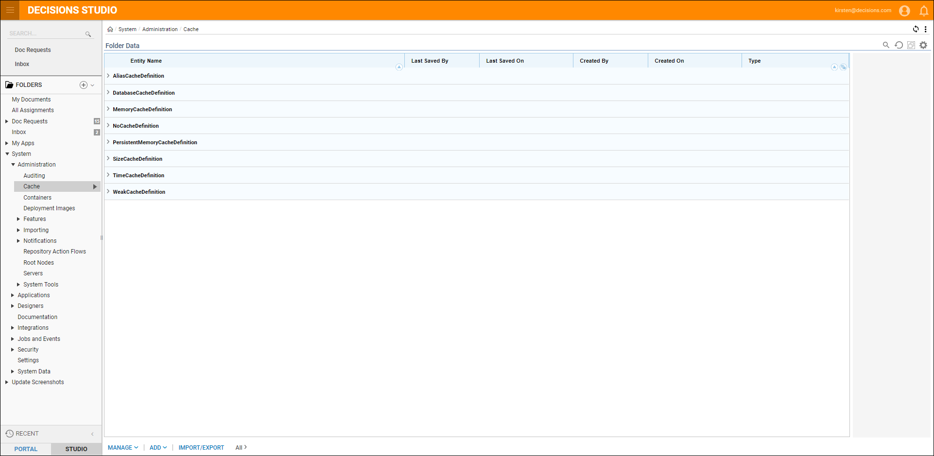 Cache Definitions Caching