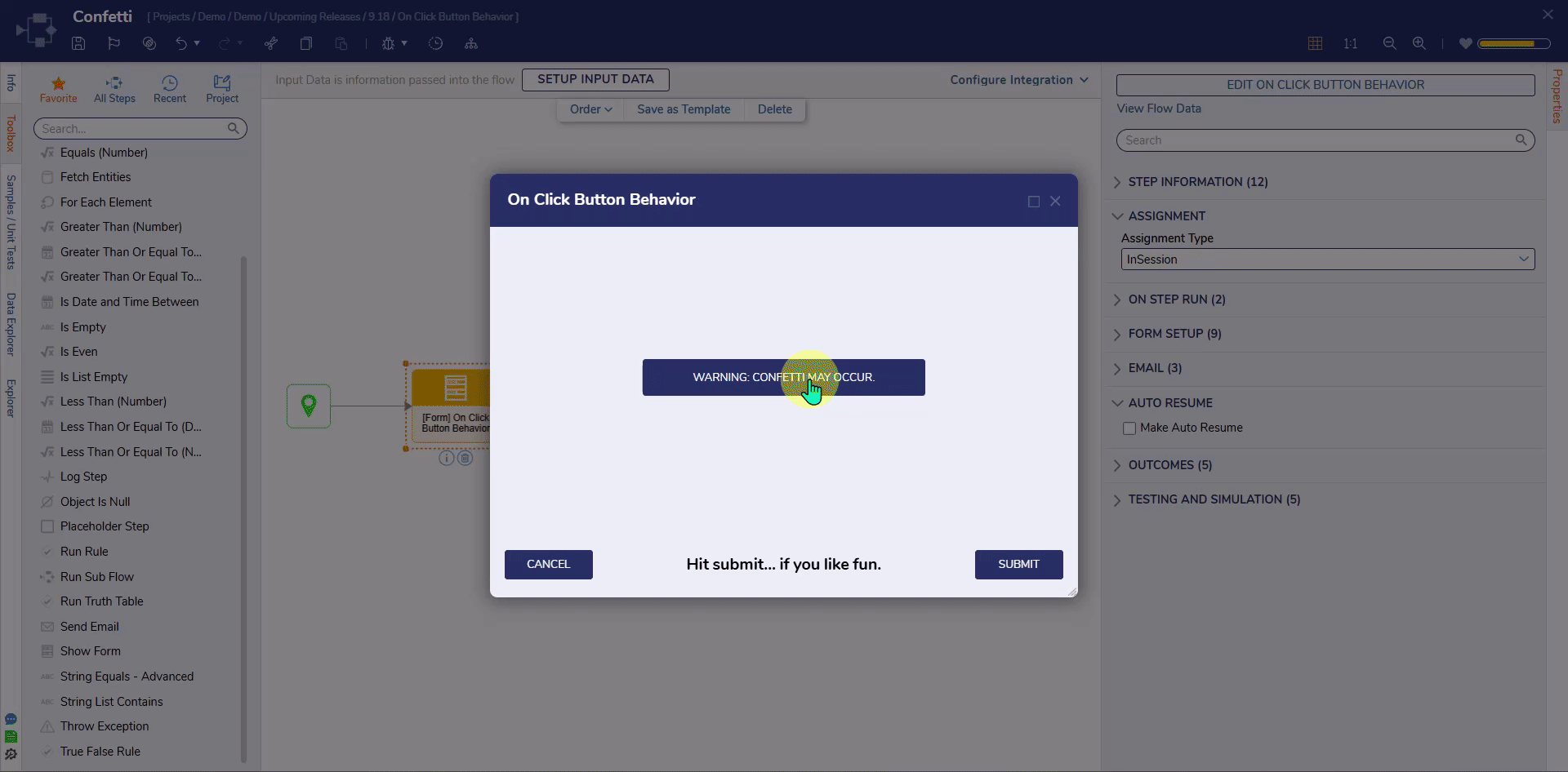 How to Add Button Click Animations (Confetti Effect) in Decisions
