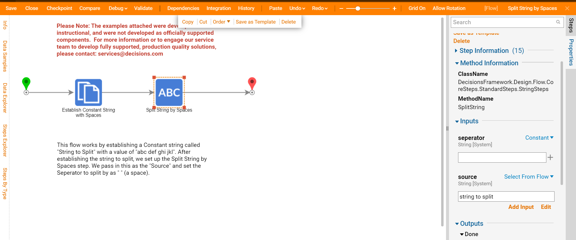 Using The Split String Step Flow Steps