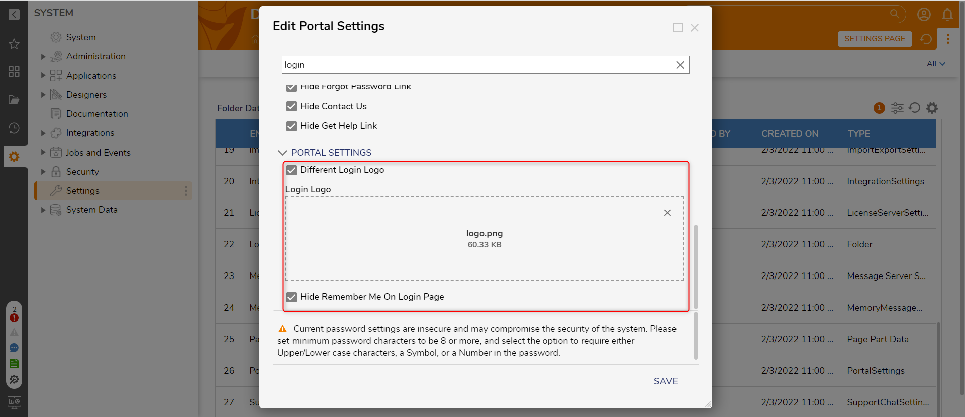 Login Page Customization Appearance