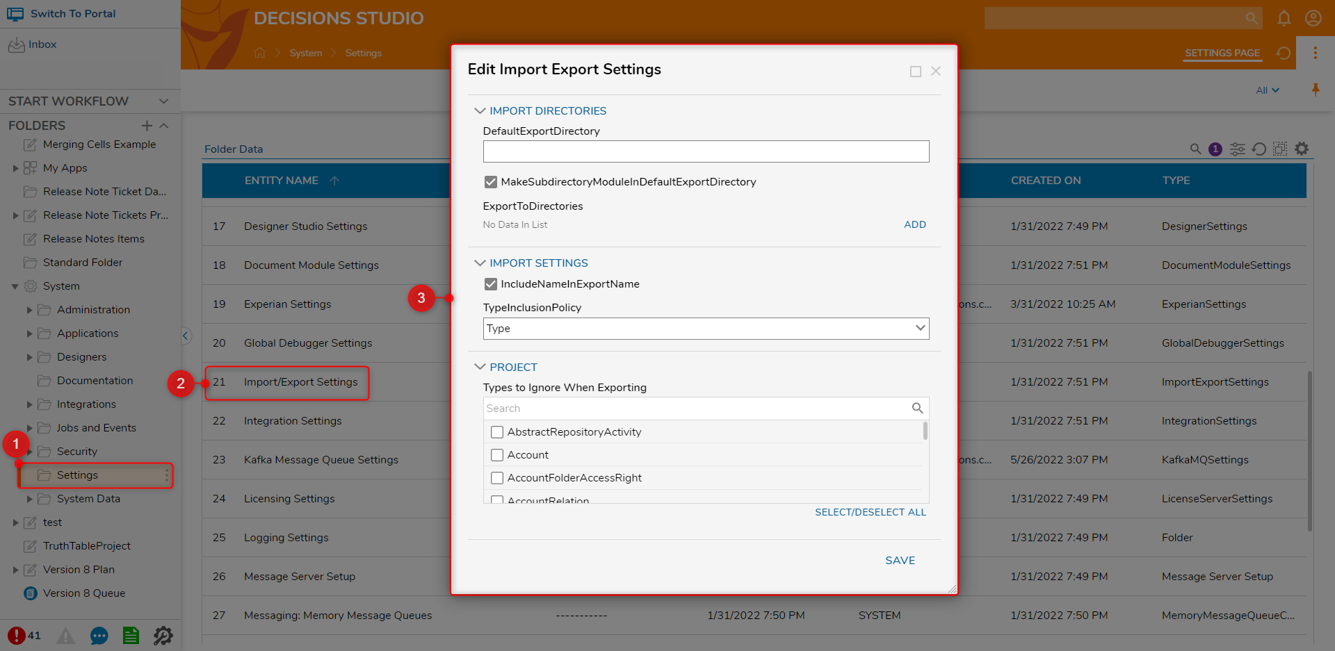 Import/Export Studio Settings - Import & Export