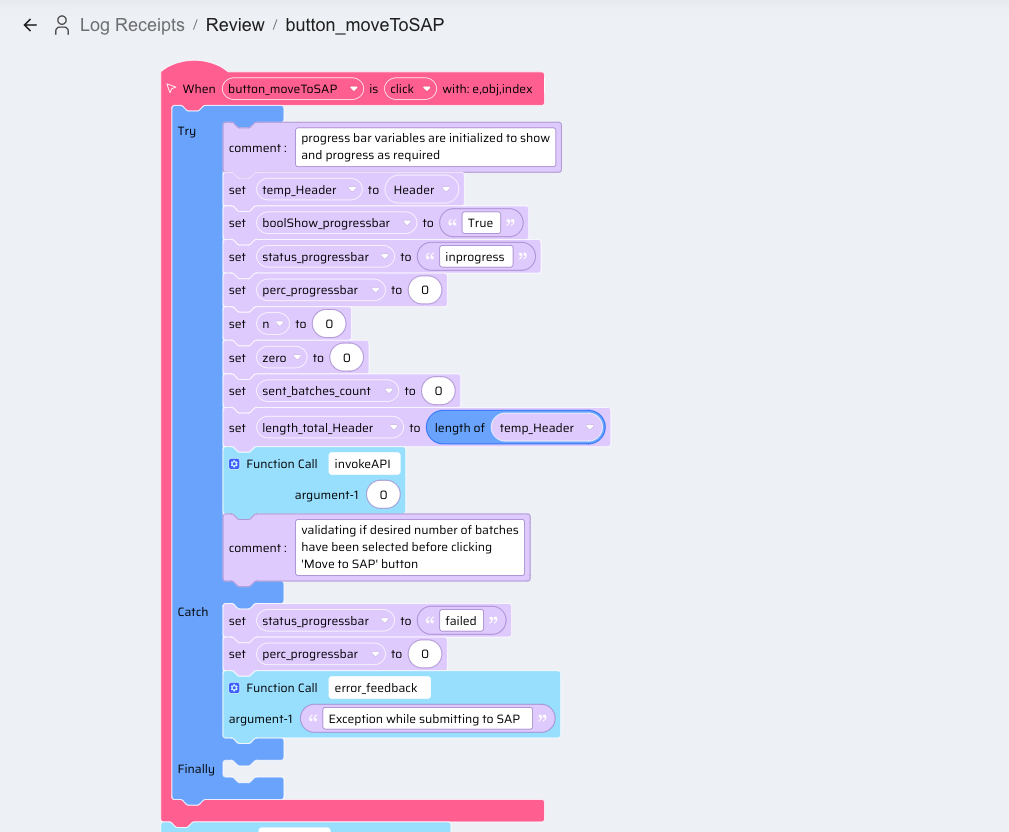 37 Snippet 2-3 Review - Move to SAP button click event