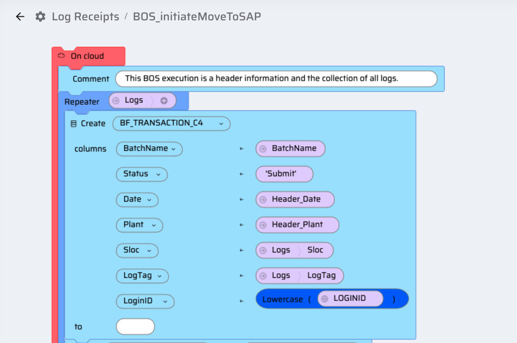 51 BOS 1-2 BOS_initiateMoveToSAP - Post transaction data