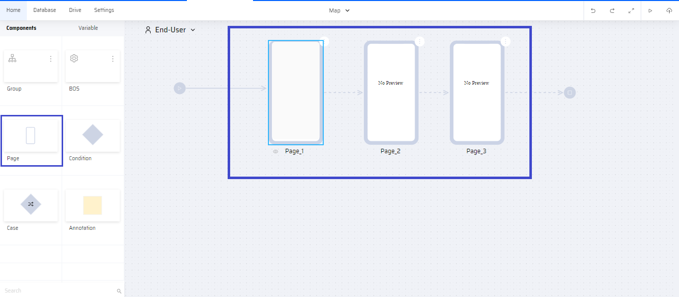 App Designer Canvas with pages