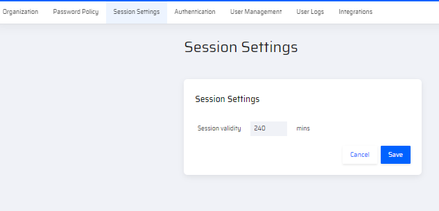 Sessionsettings