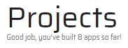 project screen welcome message