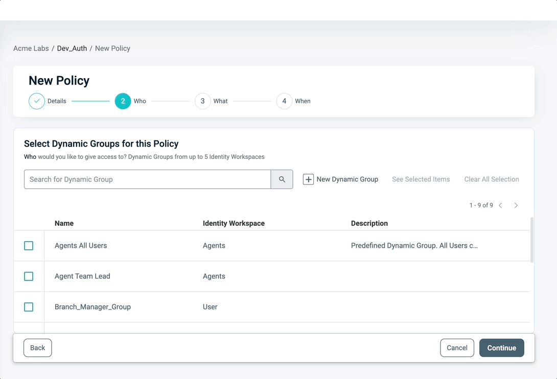 Creating Policies