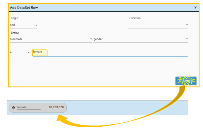 Add DataSet Row Equals