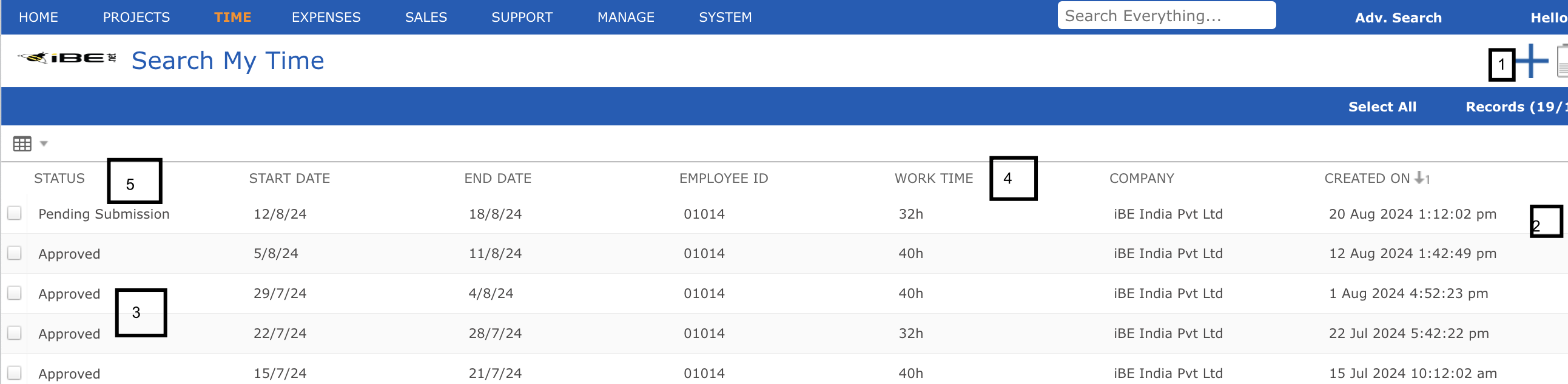 Timesheet List(1)