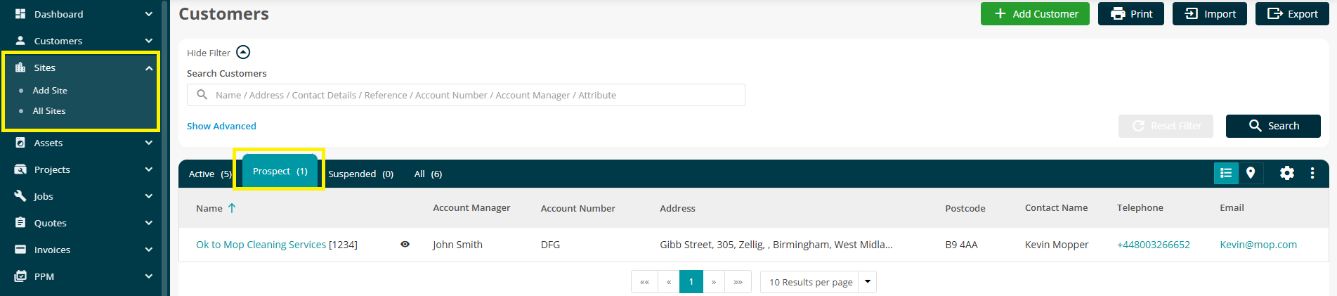 Prospect Management