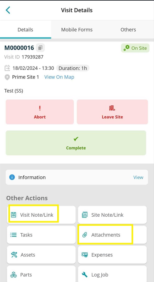 Adding Notes and Attachments to Visits