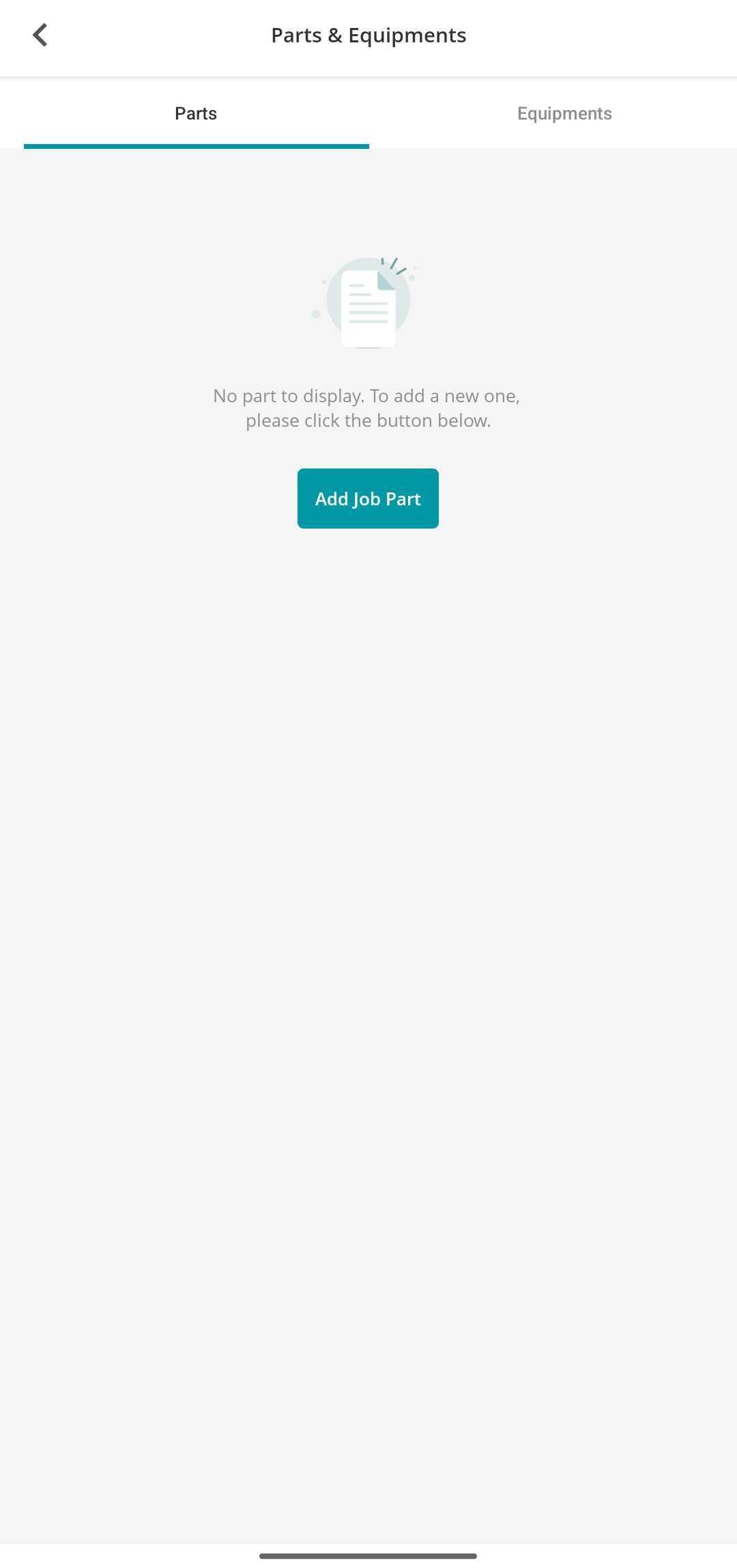 Adding parts to jobs via mobile