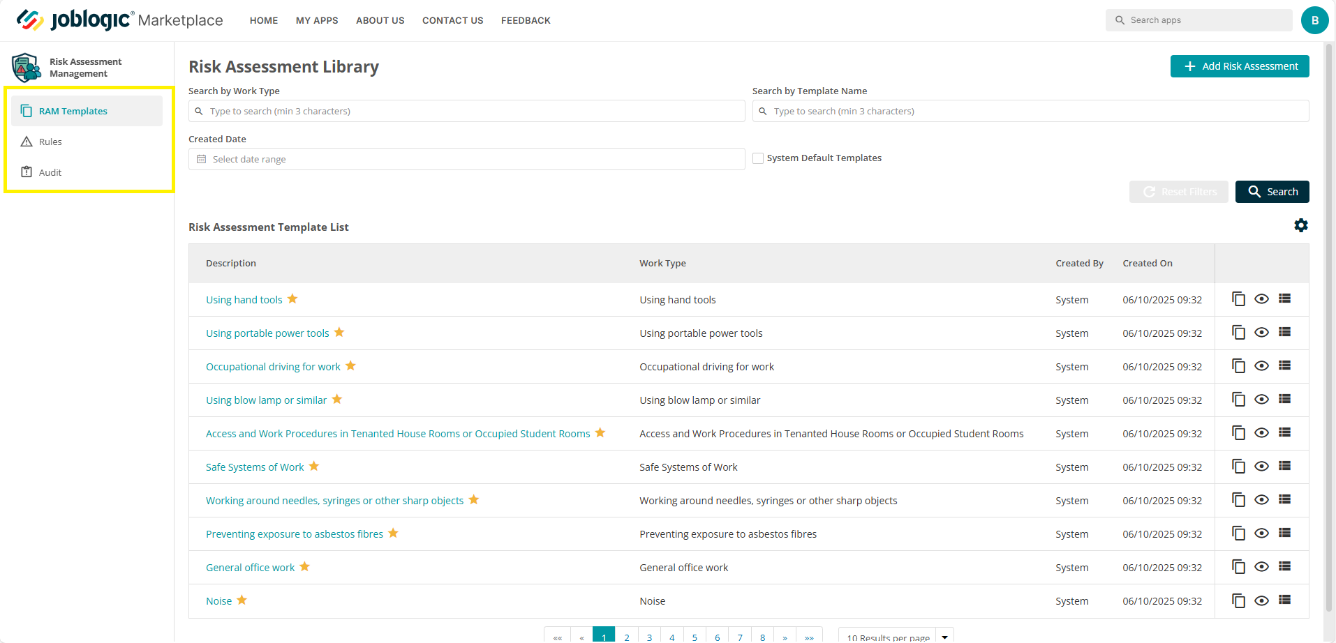 RAMs – Back Office User Guide