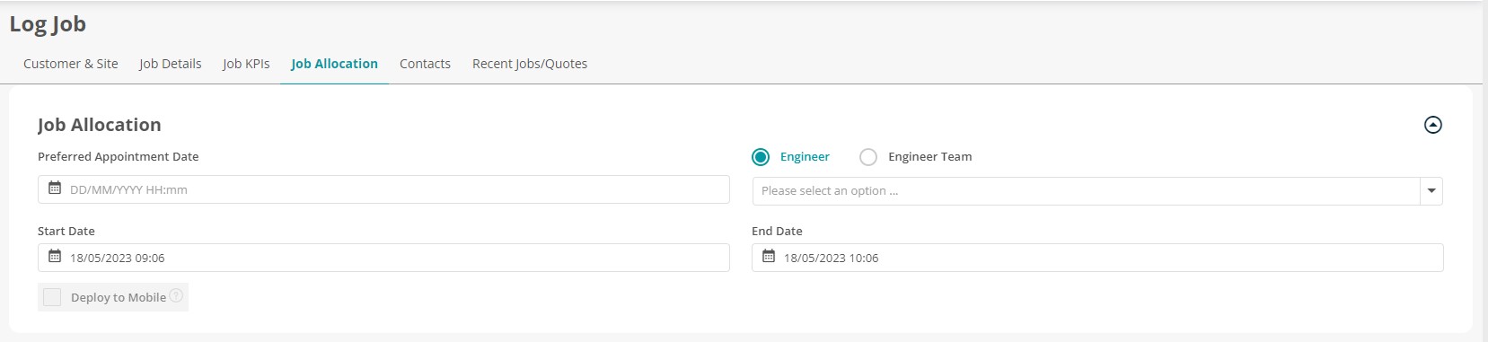 How to Log a Job (via the Jobs Area)- User Guide | Support | Joblogic®