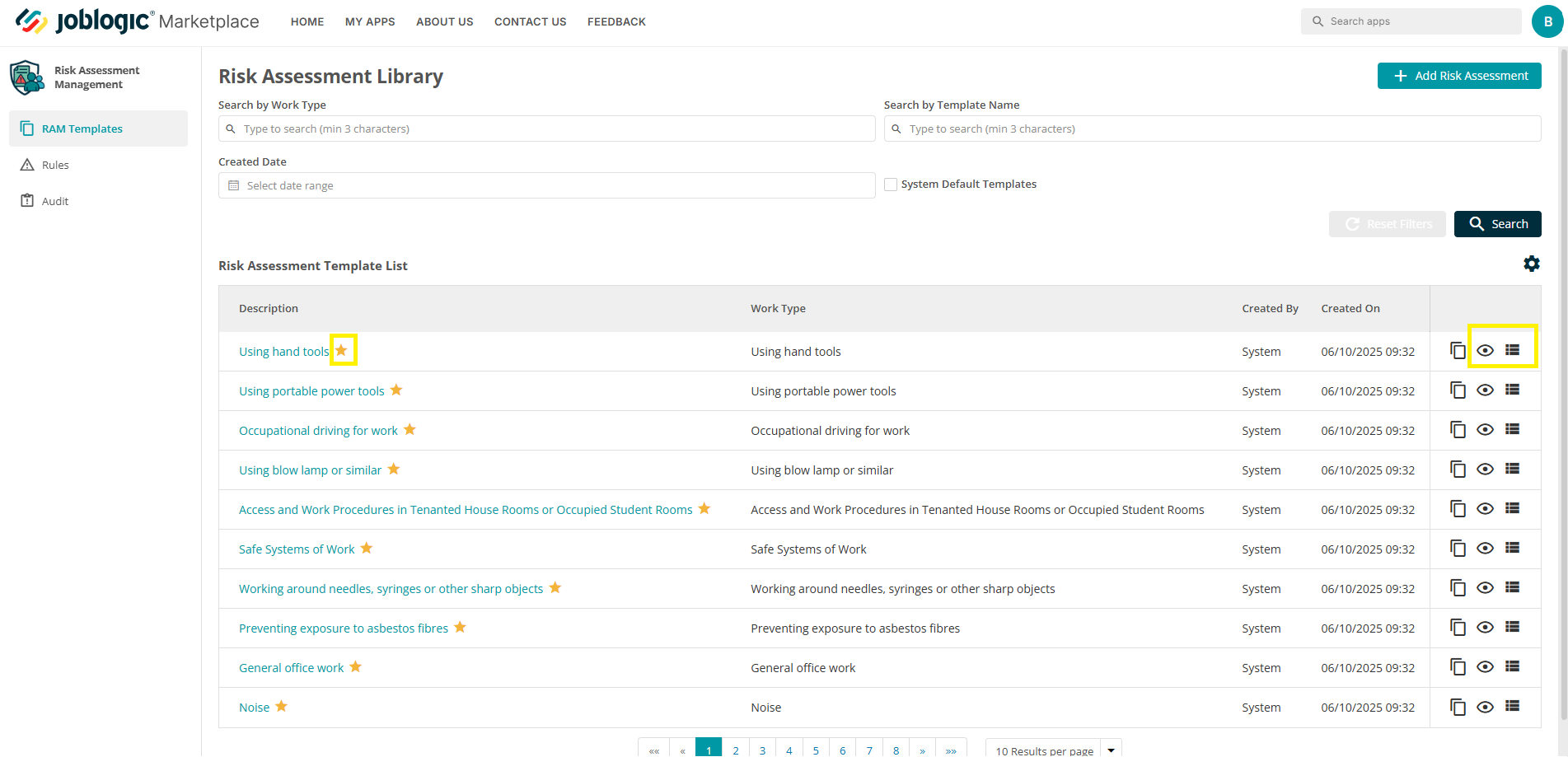 RAMs – Back Office User Guide