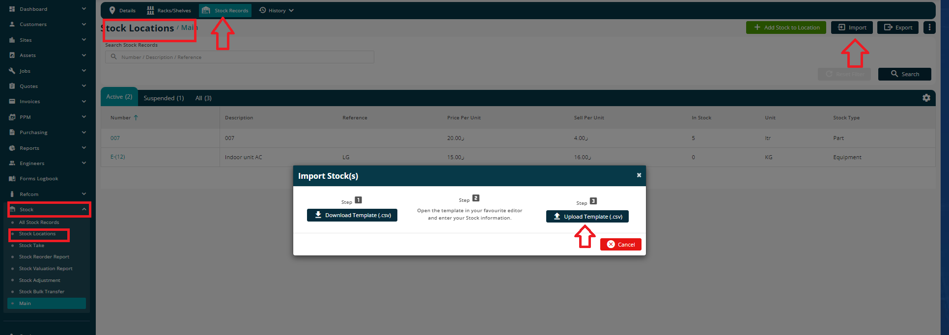 Importing Stock