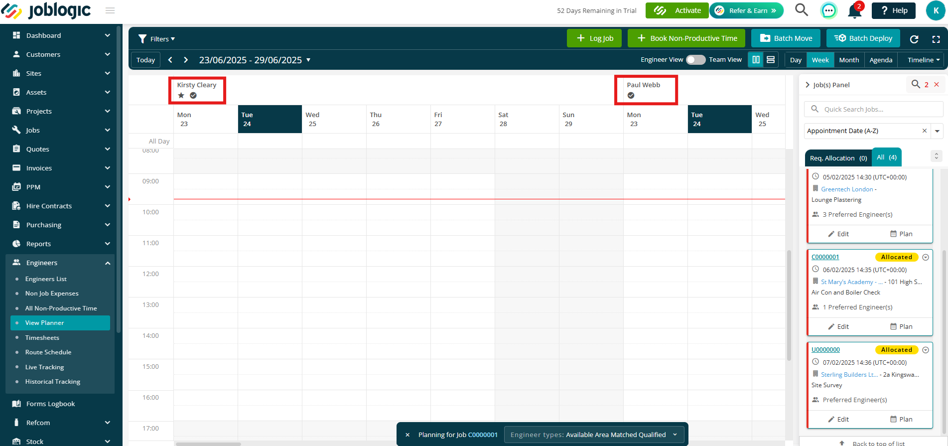 Assisted Scheduling