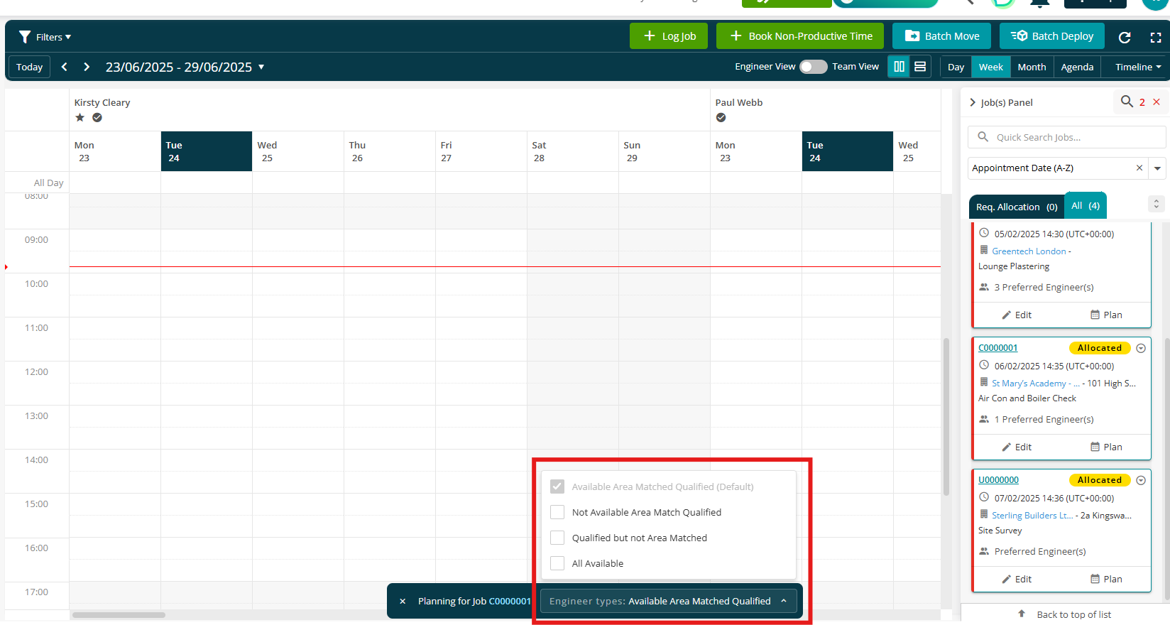 Assisted Scheduling