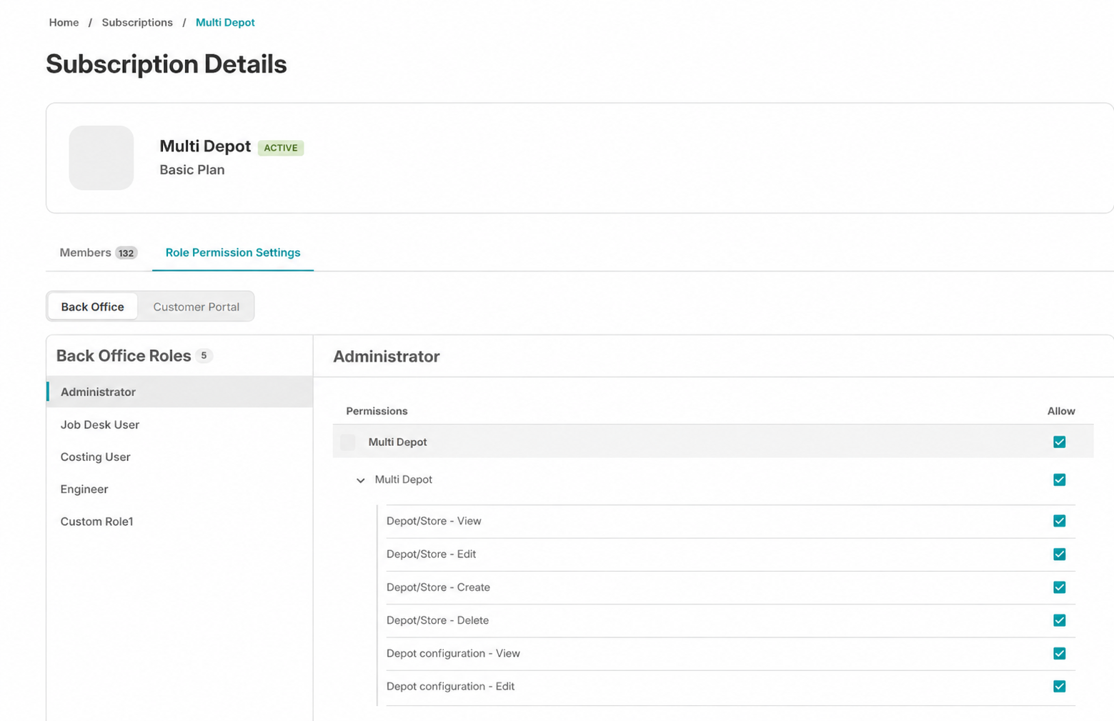 Marketplace Role Permission Settings Clean