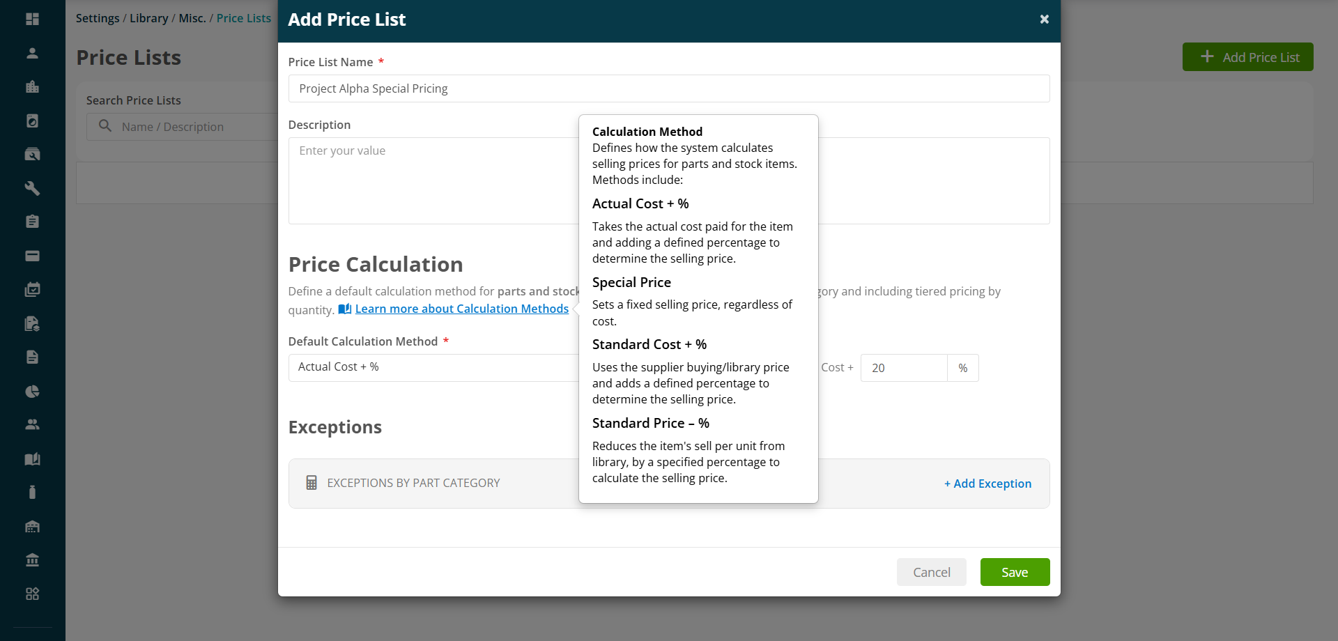 Joblogic Price Lists screenshot 86