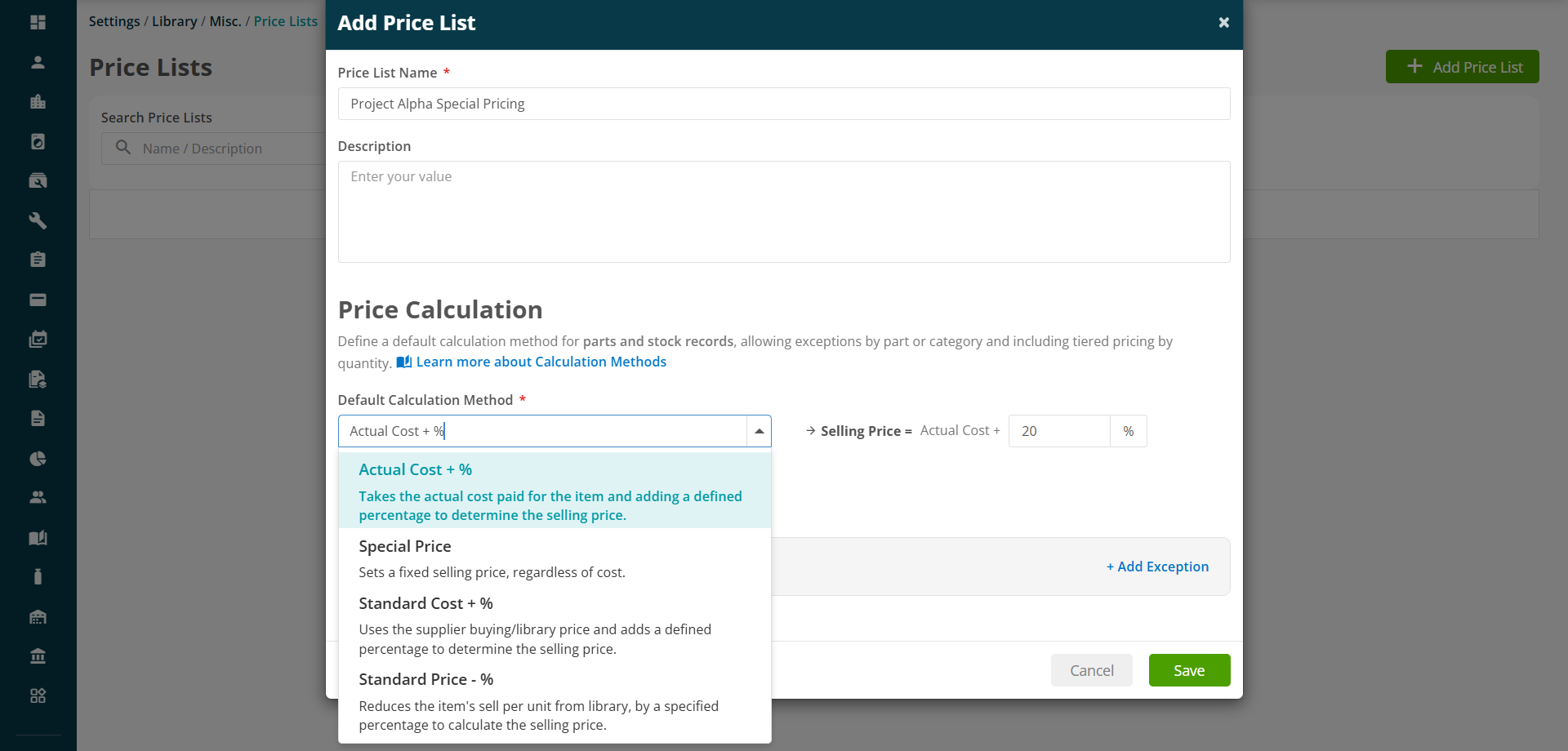 Joblogic Price Lists screenshot 87