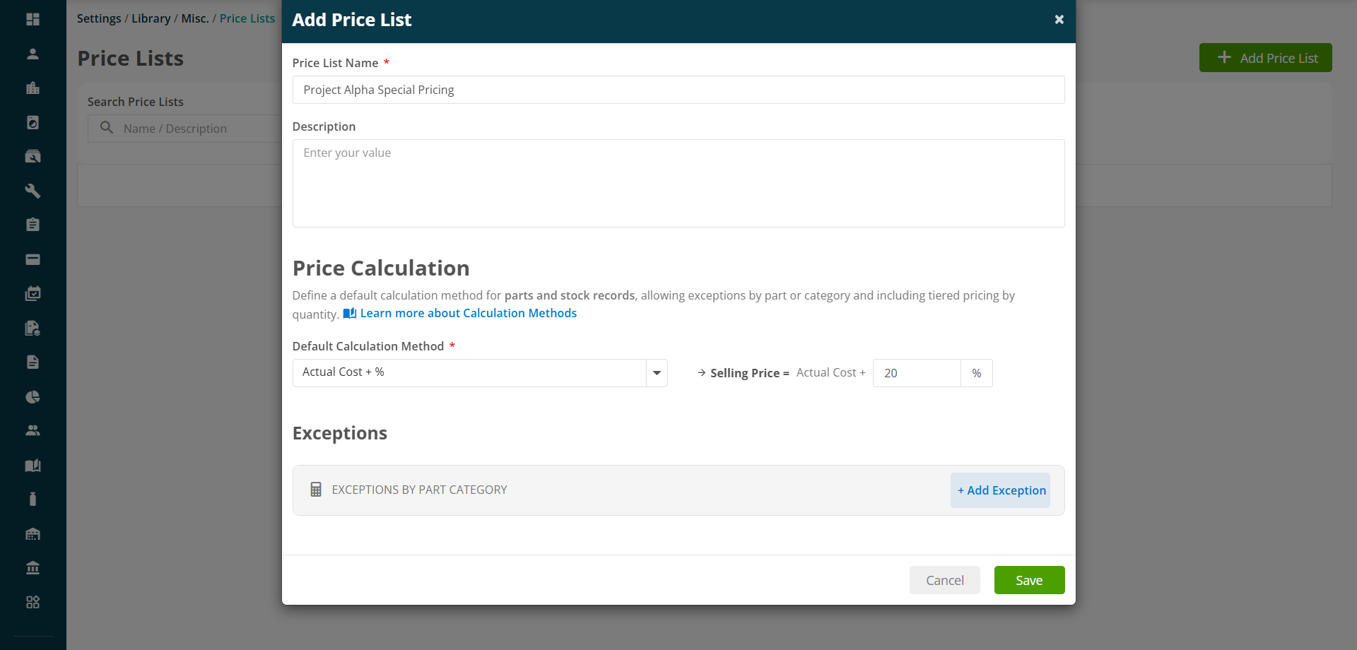 Joblogic Price Lists screenshot 88