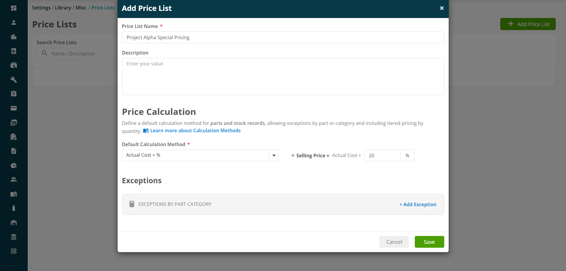 Joblogic Price Lists screenshot 85