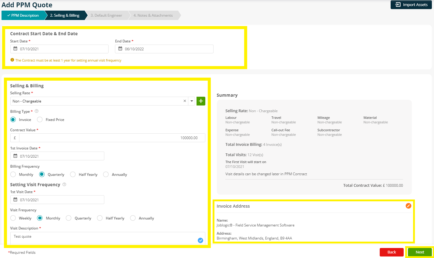 Add New PPM Quote - User Guide | Support | Joblogic®