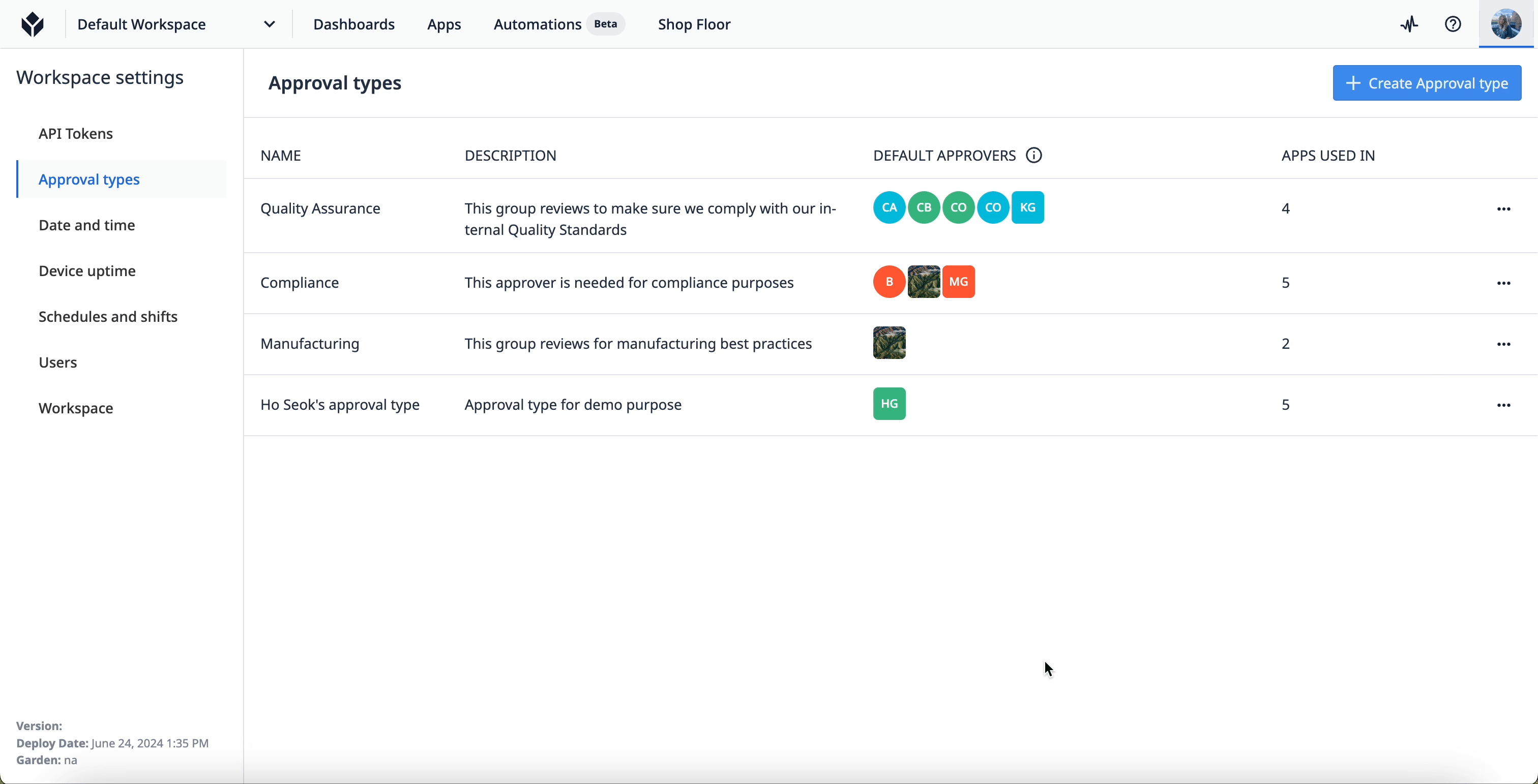 Assign User Group to Approval Type