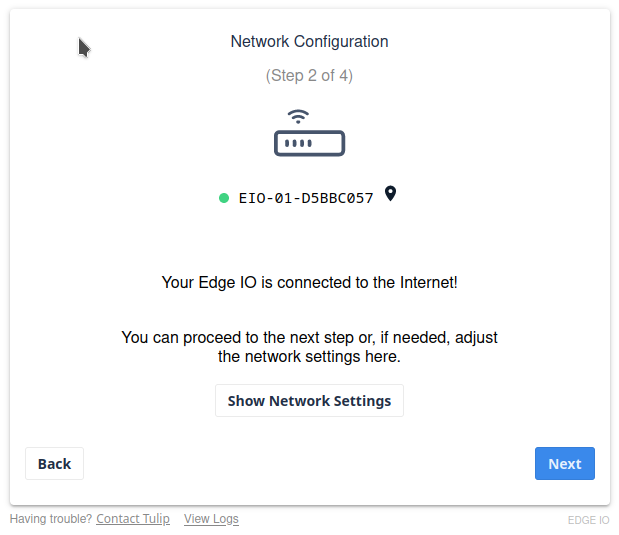 Edge Device Network Settings Internet Connection