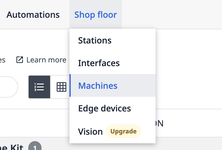 Go to machines pages