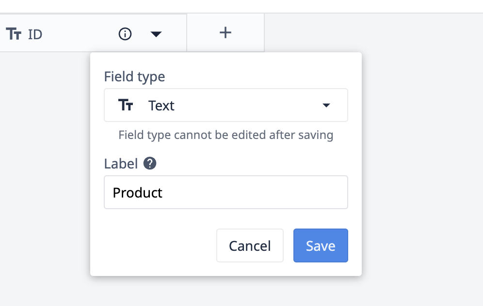 ex Create Field - Product