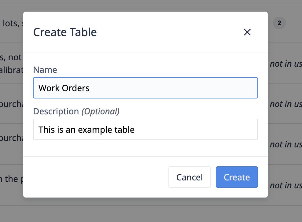 ex Create table