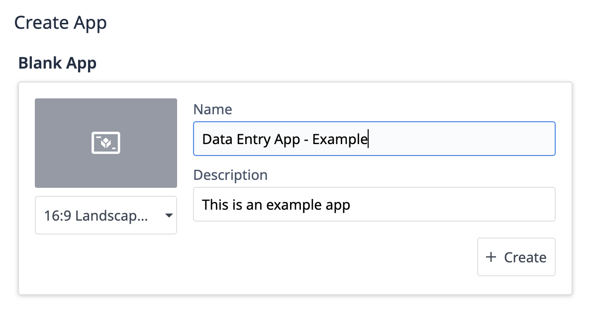 ex data entry create new app