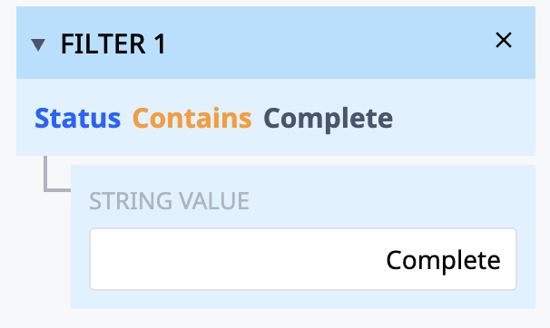 ex first analysis STATUS filter