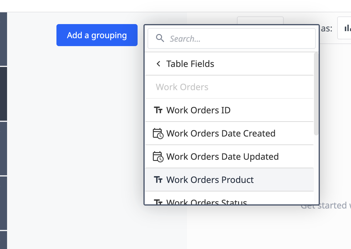 ex first analysis select grouping PRODUCT
