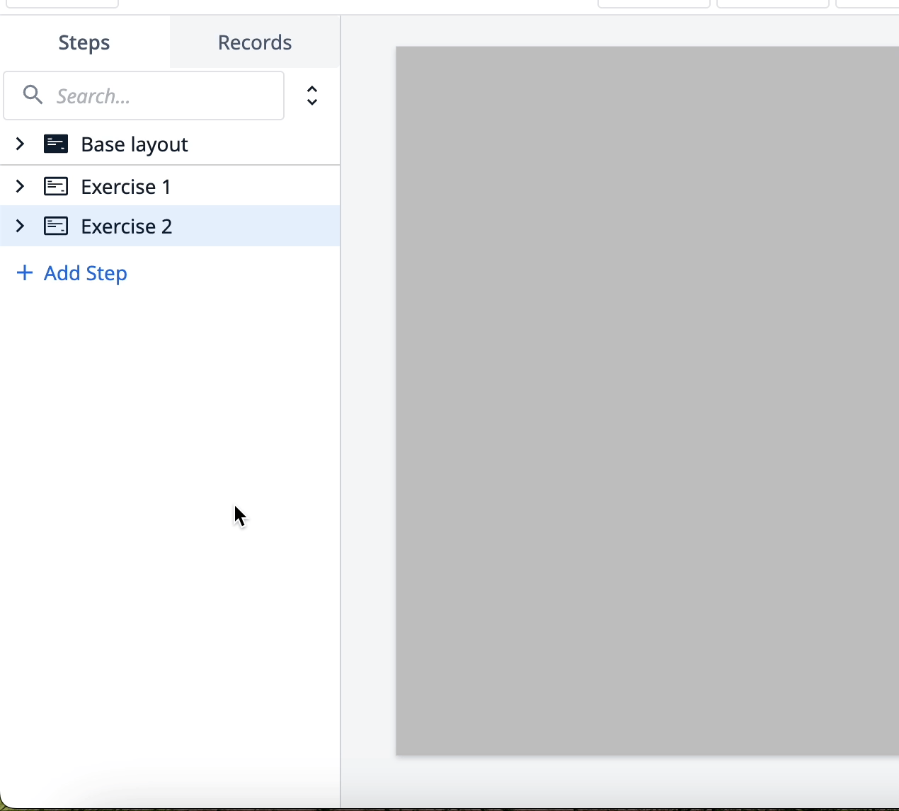 ex first data entry add table