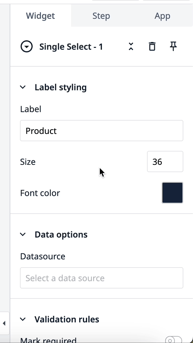 ex first data entry product input data source