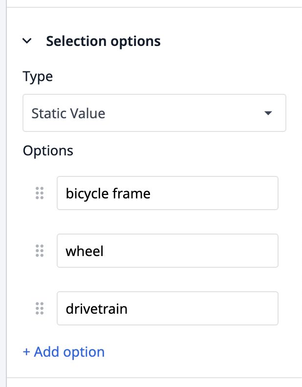 ex first data entry product selection options