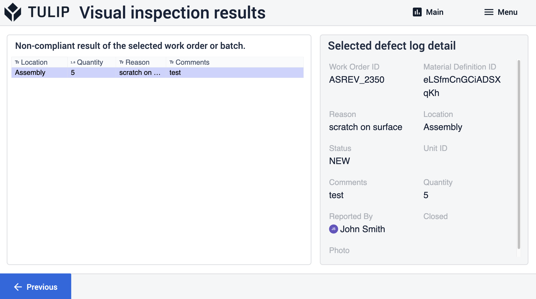Quality Management Dashboard