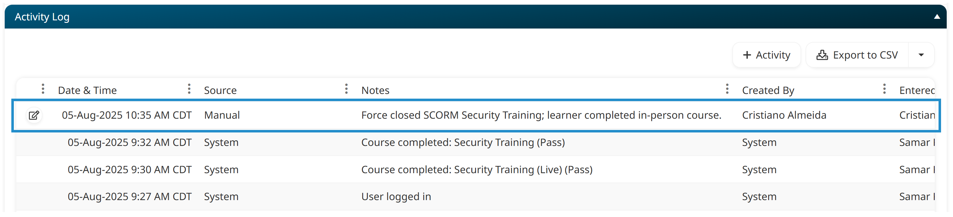 Activity Log - Force Close SCORM Course Annotated 20250805.png