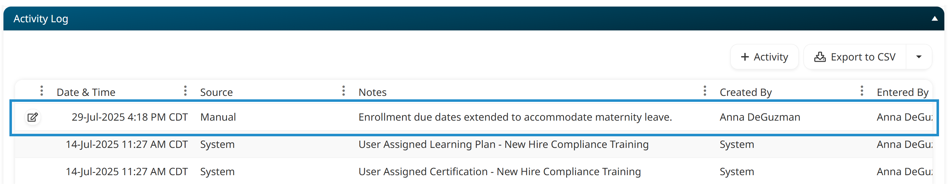 Activity Log - Maternity Leave Annotated 20250730.png