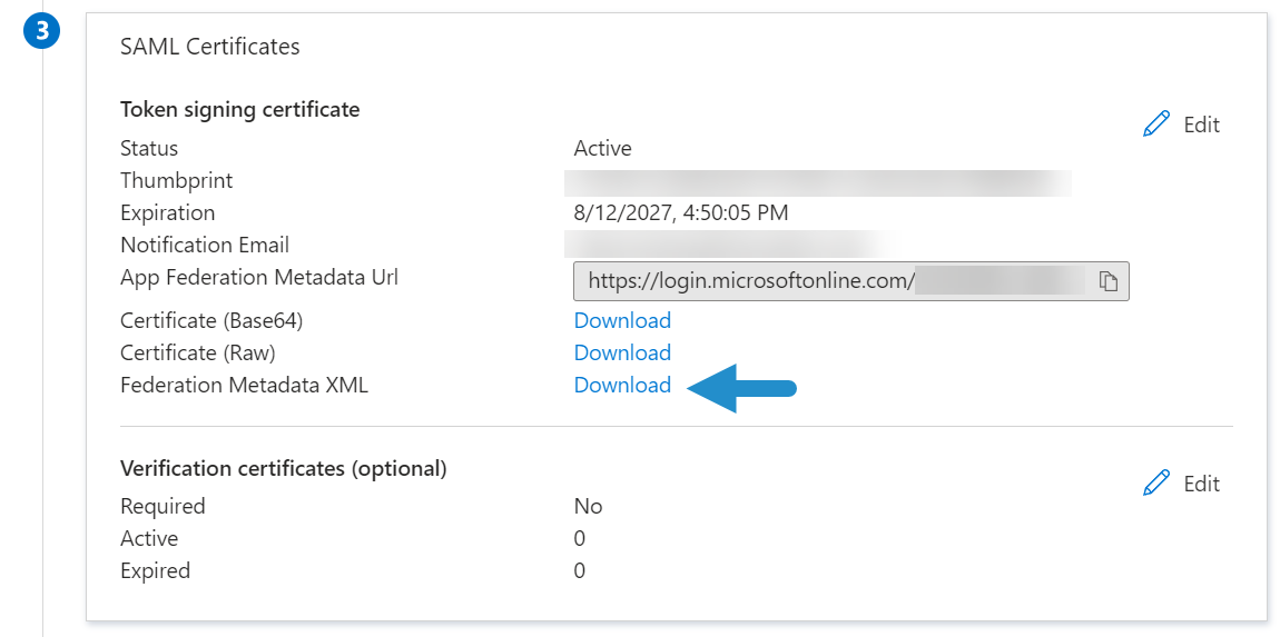 Azure - SU Download Federation Metadata XML Certificate 20240812