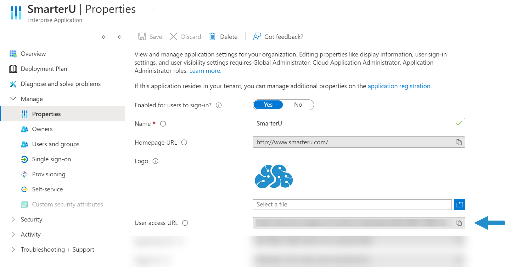 Azure - SU Properties - User Access URL 20240812