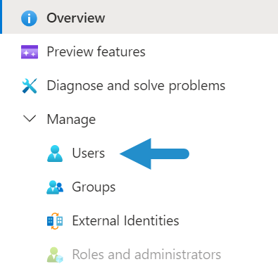 Azure - Users Menu Option 20240812