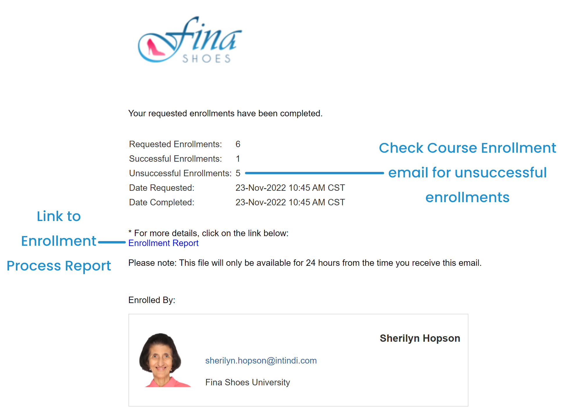 Course Enrollment Email - Unsuccessful 20221205