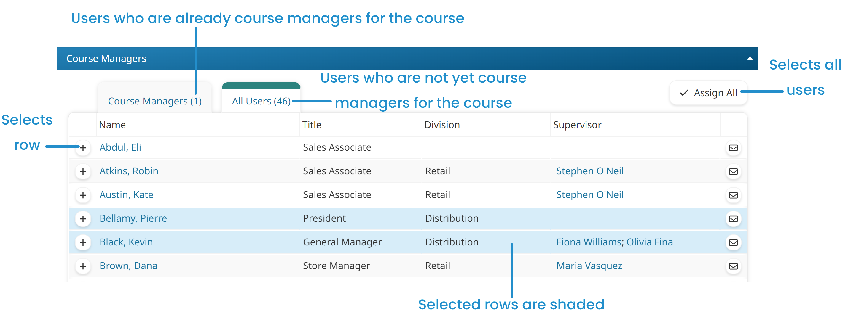 Course Managers - Selecting 20220616