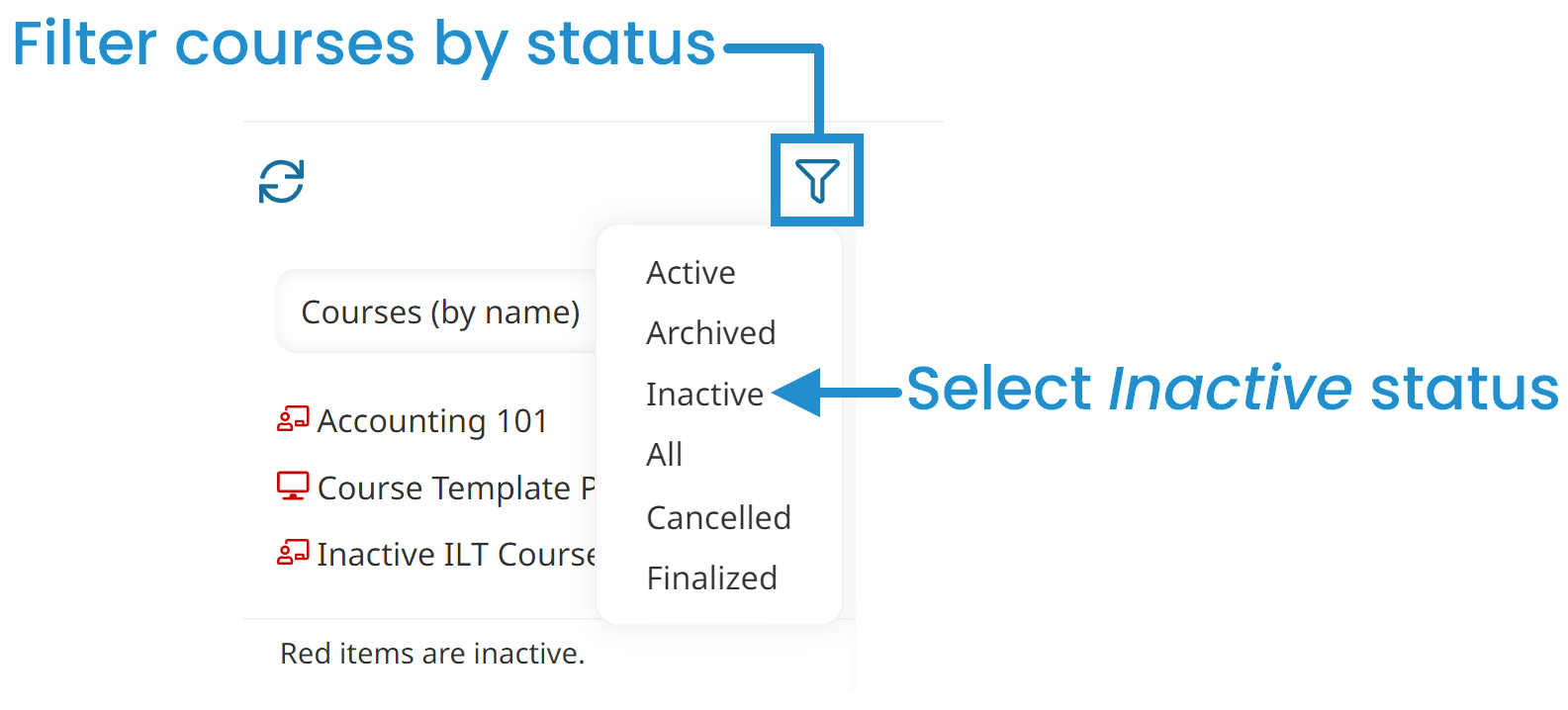 Courses Dashboard - Filter for Inactive Courses 20240829